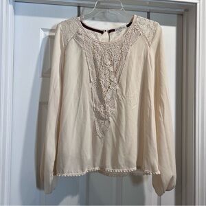 Women’s L Cream Flowy tunic Whimsical Boho Indie fairy Style